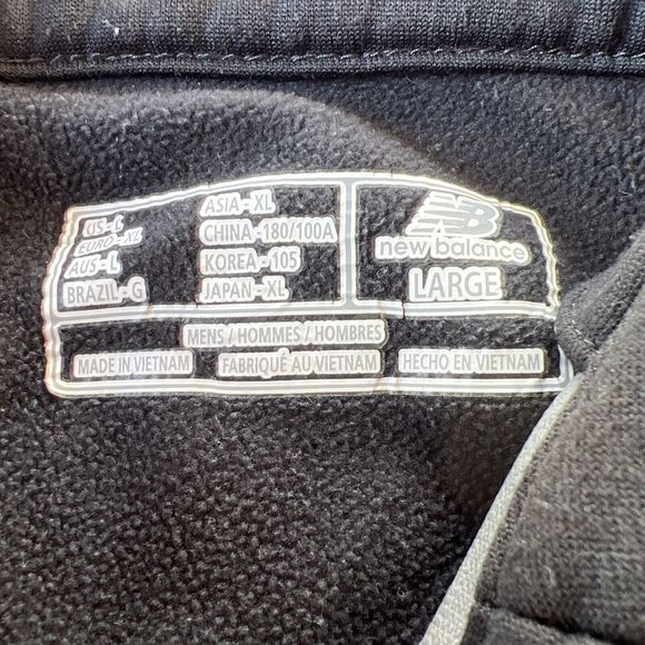 New Balance NB Lightning Dry Black Mens Quarter 1/4 Zip Lined Pullover Large L - Picture 2 of 6